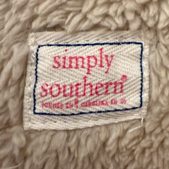 Simply Southern Sherpa Fleece Quarter Zip Pullover Ombre Gray Beige Large - Picture 6 of 10